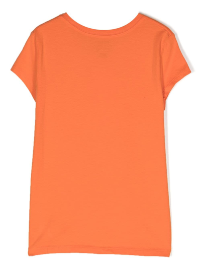 Shop Ralph Lauren Polo Bear-print Cotton T-shirt In 橘色