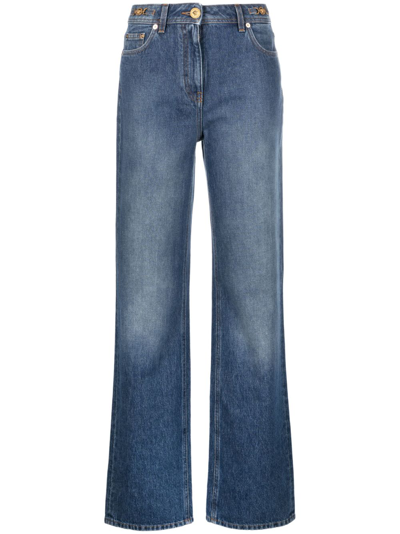 Shop Versace Medusa '95 Straight-leg Jeans In 蓝色