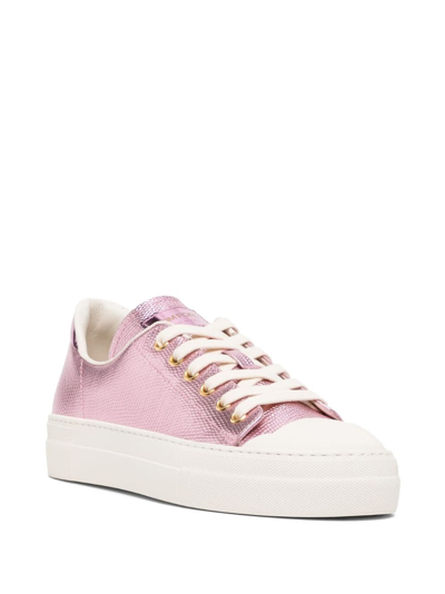 Shop Tom Ford City Metallic-finish Sneakers In 粉色