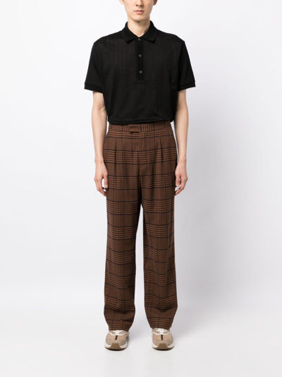 Paul Smith Knitted Cotton Polo Shirt In Black