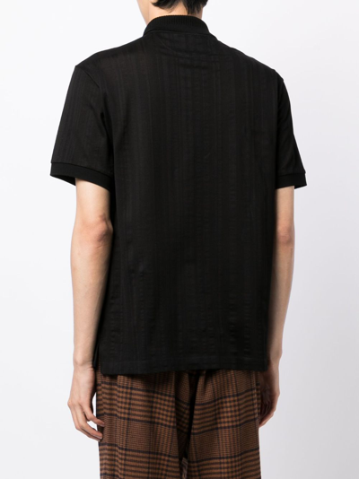Paul Smith Knitted Cotton Polo Shirt In Black