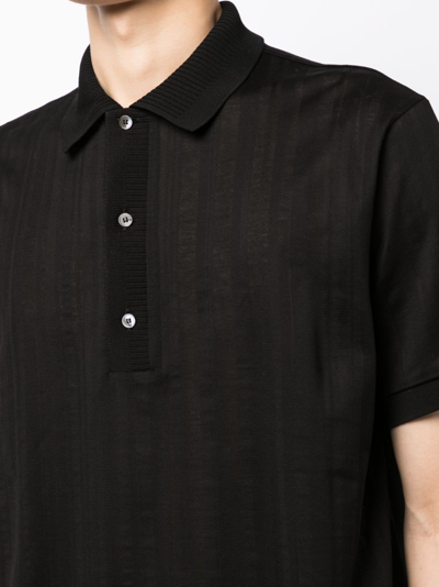 Paul Smith Knitted Cotton Polo Shirt In Black