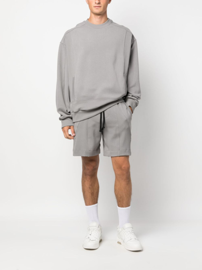 Styland Crew-neck Cotton Fleece Sweatshirt In Grey