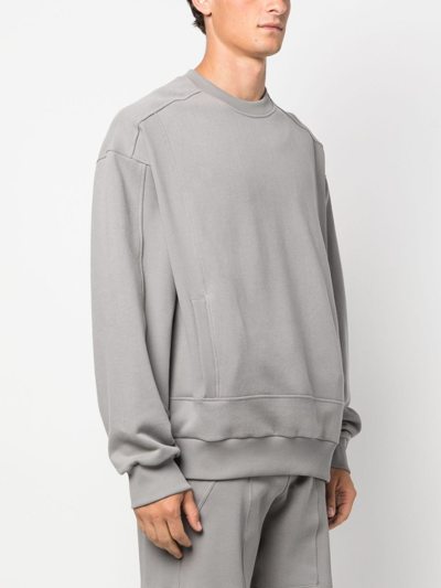 Styland Crew-neck Cotton Fleece Sweatshirt In Grey