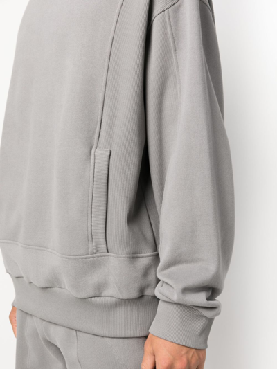 Styland Crew-neck Cotton Fleece Sweatshirt In Grey
