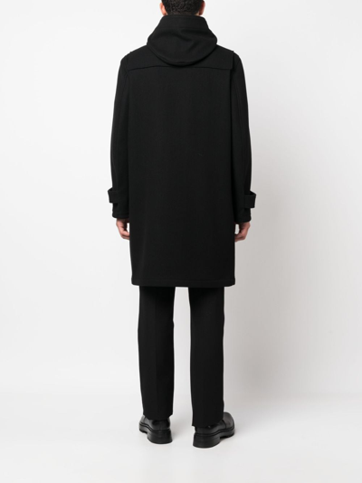 Lardini Hooded Duffle Coat In 黑色