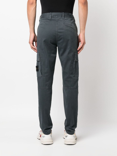 Shop Stone Island Compass-patch Straight-leg Trousers In 灰色
