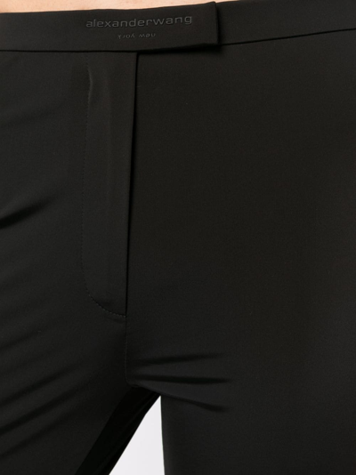 Shop Alexander Wang Logo-waistband Tailored Leggings In Black