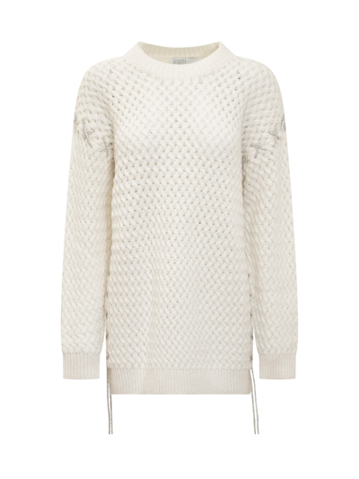 Shop Giuseppe Di Morabito Aran Dress In Milk White