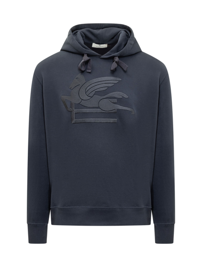Shop Etro Hoodie With Logo In Blu