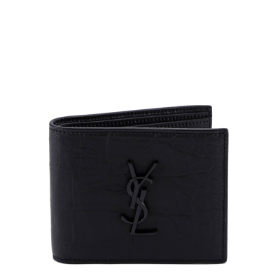 Monogram Leather Wallet In Black