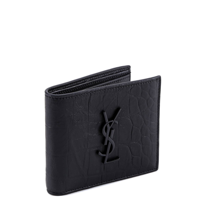 Monogram Leather Wallet In Black