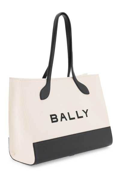 Shop Bally Keep On Tote Bag In Natural Black Oro (black)