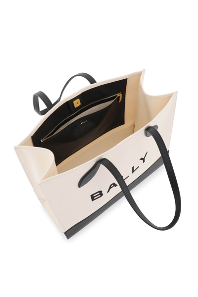 Shop Bally Keep On Tote Bag In Natural Black Oro (black)