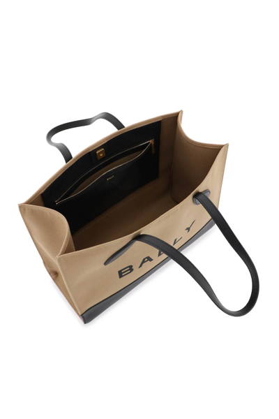 Shop Bally Keep On Tote Bag In Sand Black Oro (brown)