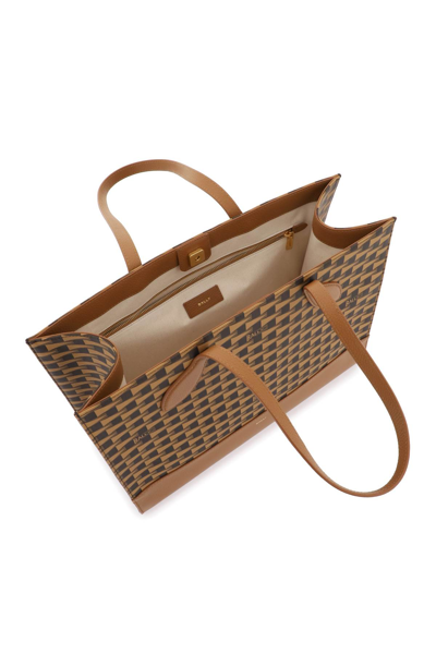 Shop Bally Pennant Tote Bag In Multideserto Oro (brown)