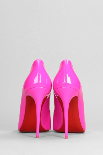 Shop Christian Louboutin Hot Chick Sling 100 Pumps In Fuxia Patent Leather