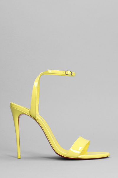 Shop Christian Louboutin Loubigirl 100 Sandals In Yellow Patent Leather