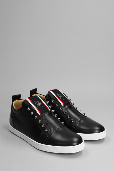 Shop Christian Louboutin F.a.v. Fique Sneakers In Black Leather