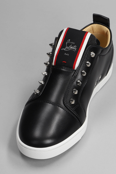 Shop Christian Louboutin F.a.v. Fique Sneakers In Black Leather