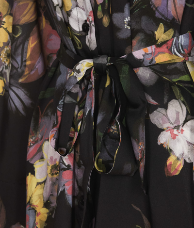 Shop Twinset Floral Print Dress In Black