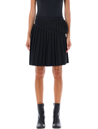 Shop Mm6 Maison Margiela Mini Pleated Skirt In Black