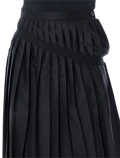 Shop Mm6 Maison Margiela Pleated Skirt In Black