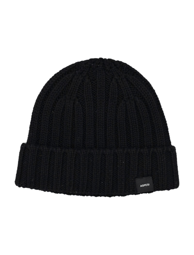 Shop Aspesi Wool Beanie In Black