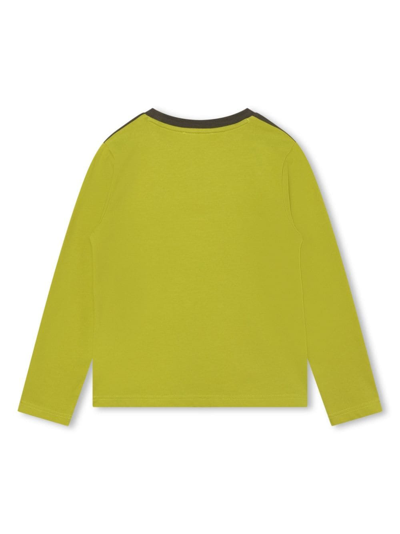 Dkny Colour-block Logo-print Sweatshirt In Verde