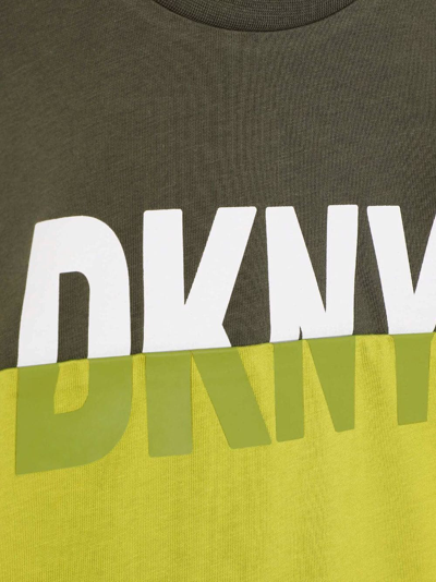Dkny Colour-block Logo-print Sweatshirt In Verde