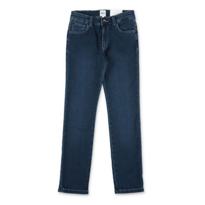 Shop Hugo Boss Jeans Blu Scuro In Denim Di Cotone Stretch Bambino
