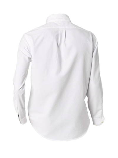 Shop Polo Ralph Lauren Logo Embroidered Shirt In Bianco