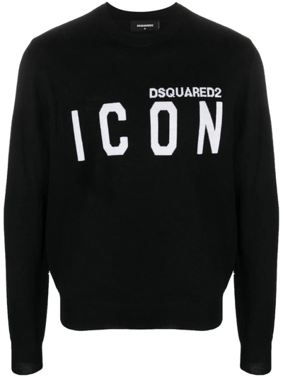 Shop Dsquared2 Icon Logo Sweater In Black