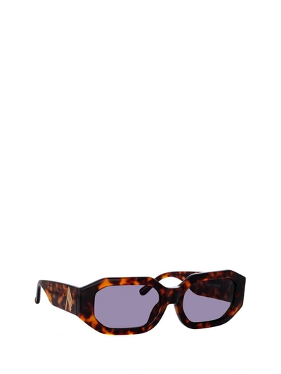 Shop Linda Farrow Sunglasses In T-shell / Gold