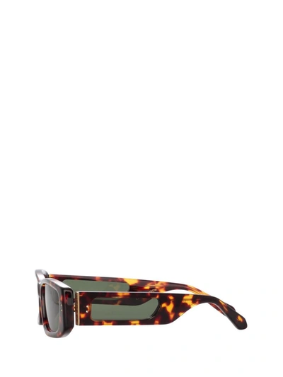 Shop Linda Farrow Sunglasses In Dark T-shell / Light Gold