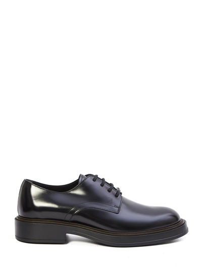 Shop Tod's Leather Oxford Shoes In Black
