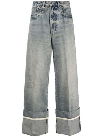 Shop R13 Gerade Nina High-waist-jeans In Blue