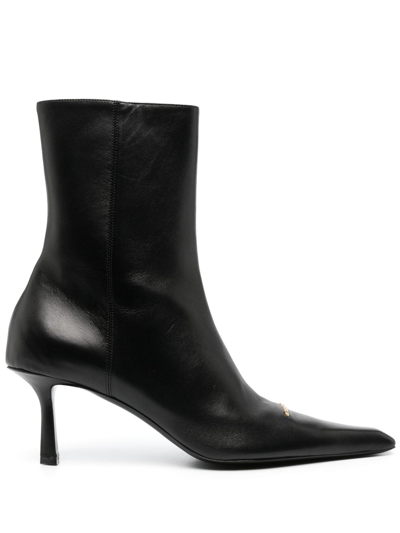 Shop Alexander Wang Black Viola 65 Leather Ankle Boots