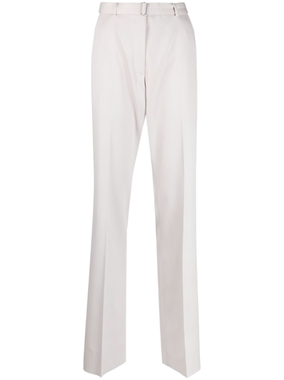 Shop Lanvin Grey Tailored Wool Trousers