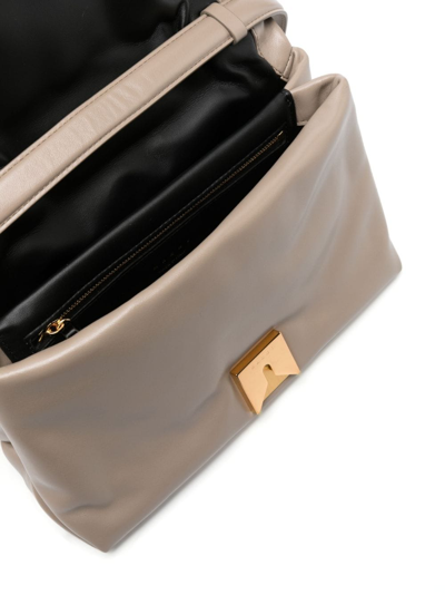 Shop Marni Medium Prisma Leather Crossbody Bag In Neutrals