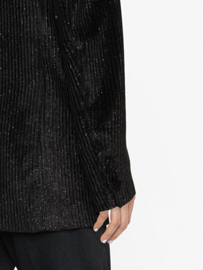 Philipp Plein Metallic Corduroy Blazer In Black