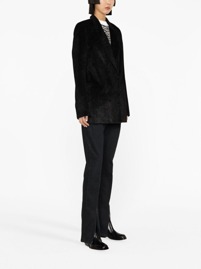 Philipp Plein Metallic Corduroy Blazer In Black