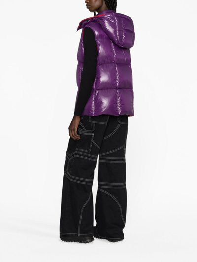 Moncler Luzule Logo-patch Padded Gilet In Purple