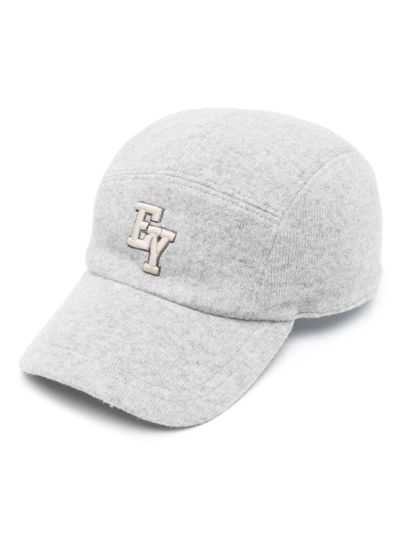 Shop Eleventy Logo-embroidered Wool Cap In Grey
