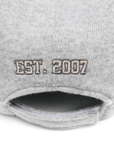 Shop Eleventy Logo-embroidered Wool Cap In Grey