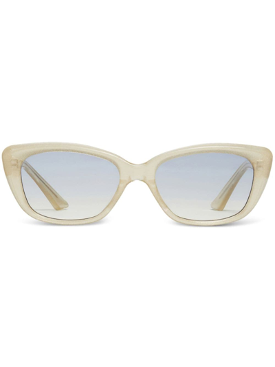 Shop Gentle Monster Amber Cat-eye Frame Sunglasses In Gold