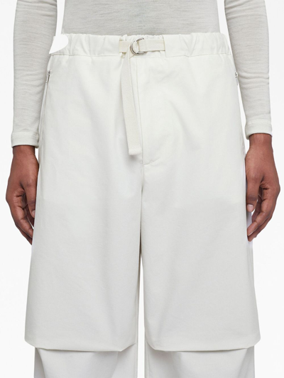 Shop Jil Sander Panelled-design Tapered-leg Trousers In White