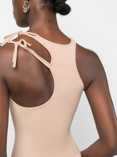 Shop Andreädamo Cut-out Tank Top In Neutrals