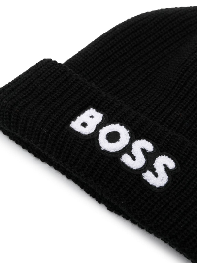 Shop Bosswear Embroidered-logo Beanie Hat In Black
