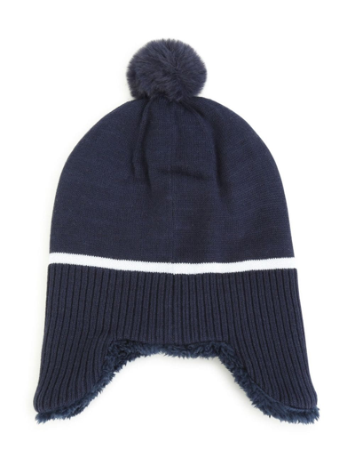 Shop Bosswear Logo-embroidered Knitted Hat In Blue